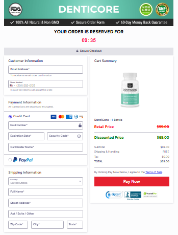 DentiCore order page